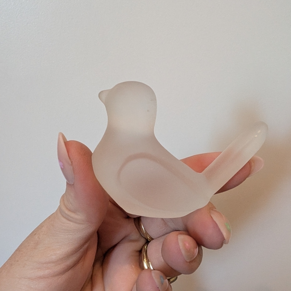 Frosted Glass Bird Figurine